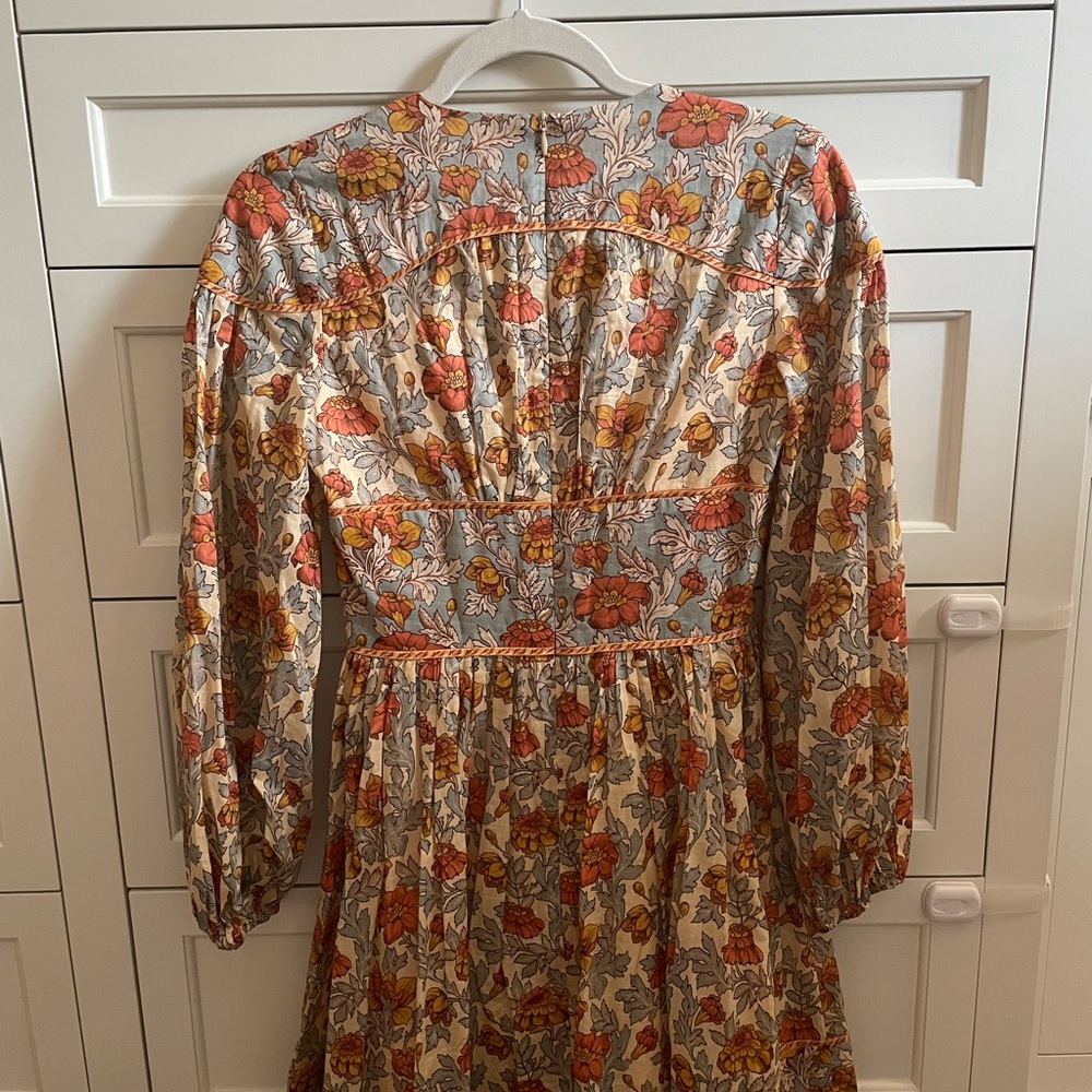 NWOT Andie Buttoned Mini Dress in Dusty Blue Floral